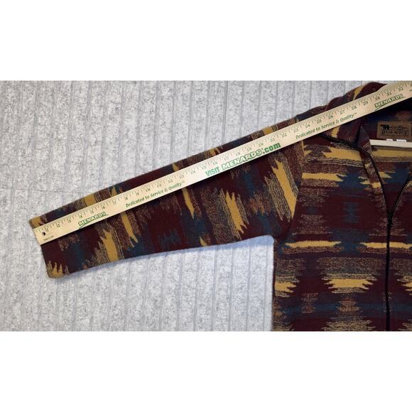 VTG Bear Ridge Outfitters Aztec Jacket Womens LARGE Red Tan Blanket Fleece USA - Picture 6 of 7